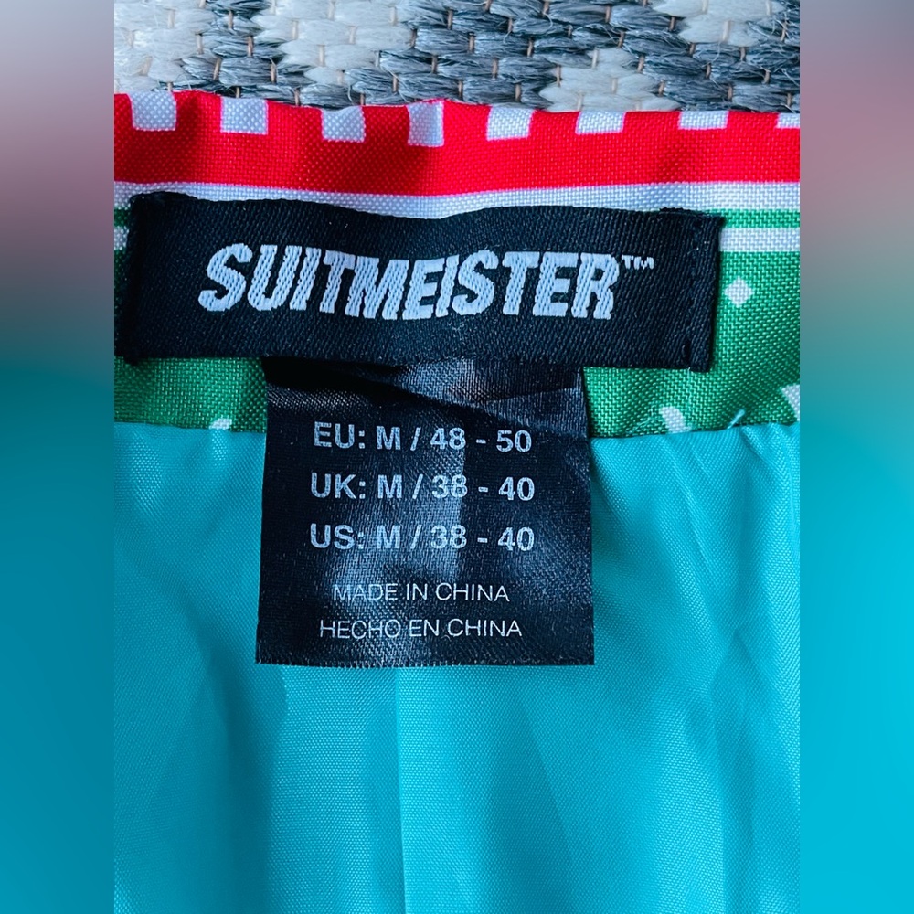 Christmas Holiday  Mens Suit Medium 38 40 Coat Jacket Pants Red Green Blazer - Picture 11 of 12